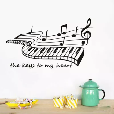 Adhesive Art Quote Decals Musical Classroom Decor Adhesive Piano Wall Decal • £7.98