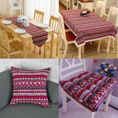 $13.85 • Buy Boho Tablecloth Red Vintage Lace Dining Table Runner Cloth Cover Kitchen Decor