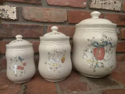 Set 3 Marmalade Ceramic Cookie Jar Canisters Geese Duck Fruit Vintage Goose • $34.95