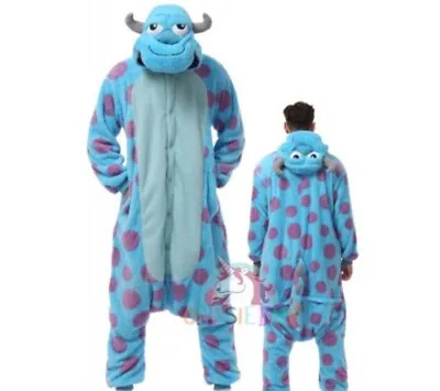 Monsters Inc. Sully One Piece Costume Pajama Cosplay Halloween Adult Large • $35