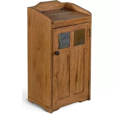 Sunny Designs Sedona 16  Farmhouse Wood Trash Box In Rustic Oak • $225.99