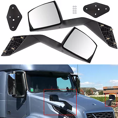 New Mirror Mounting Plate Hood Black Kits Fit For 2004-2017 Volvo Vnl Truck • $69.66