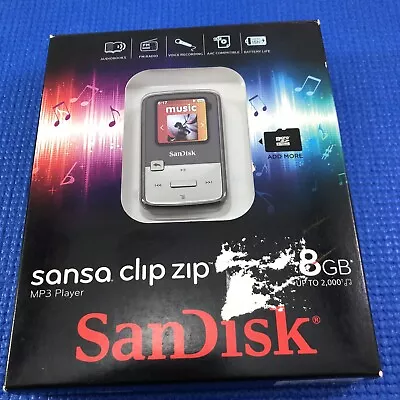 SanDisk Sansa Clip Zip Gray (8GB) Digital MP3 Music Media Player NIP SEALED! • $109.95