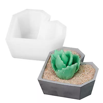 Flower Pot Mold Decorative 3D Heart-Shaped Silicone Molds Concrete Flower Pots • $8.55