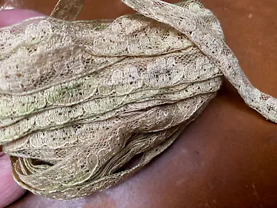 Vintage 1930s Lace Beige Shaded Moss 3/8  Lingerie 1yd Made In France • $2.29