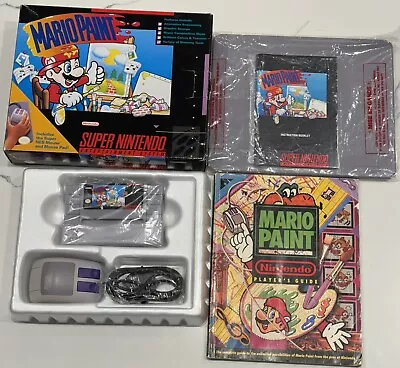 Mario Paint W/ Player’s Guide (SNES 1992) VGC Big Box Complete CIB FAST SHIPPED • $299