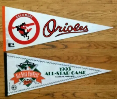 Lot Vintage Baltimore Orioles Pennants 1970's & 1993 MLB All Star Game FanFest  • $20