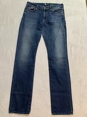 7 Seven For All Mankind Kimmie Straight Leg Denim Blue Jeans Women's Size 31x32 • $17.99