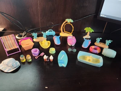 $12 • Buy Littlest Pet Shop Beach And Pool Summer Accessories Boat Sand Toys Chair Food
