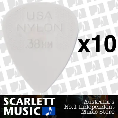 $6.95 • Buy 10 X Jim Dunlop Nylon Standard Greys .38mm Guitar Picks Plectrums 0.38 Grey