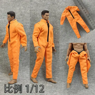 1/12th Prison Uniform Jumpsuit Bodysuit Clothes For 6inch Male Figure Body Toy • $29.87