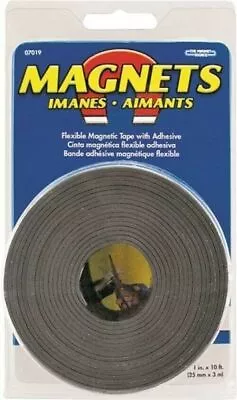 Master Magnetics 07019 Magnetic 1  X 10' Tape Roll With Adhesive Backing • $11.49