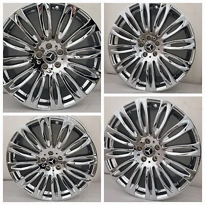 Original 20  Mercedes Chrome S600 S550 Maybach S63 OEM Wheels Rims 21 /$2985-obo • $2985