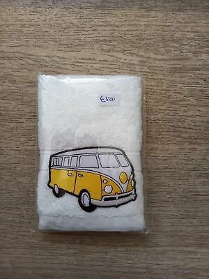 Campervan Motif Face Wash Cloth Flannel YELLOW LARGE Motif • £3