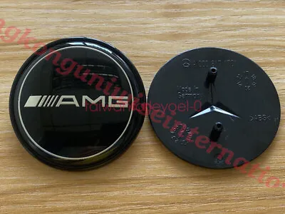 For Mercedes Benz Amg Clk Cls E Ml Gl Front Hood Badge Black Emblem A0008172605 • $22.99