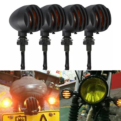 4* Motorcycle Turn Signals Indicator Lights For Harley Bobber Chopper Cafe Racer • $28.03