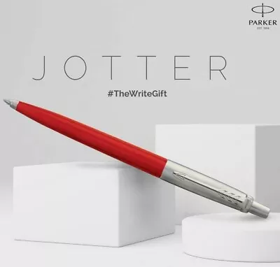 Parker Jotter Originals Ballpoint Pen Classic Red Finish Medium PointBlue Ink • £7.99