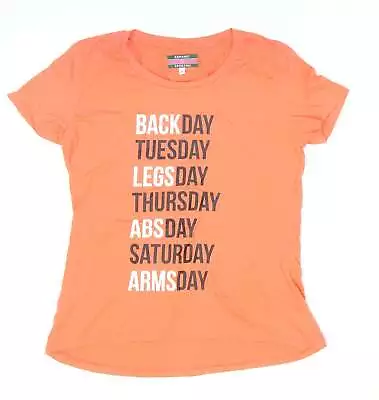 Rampant Sporting Womens Orange 100% Cotton Basic T-Shirt Size 14 Round Neck - Gy • £3.50