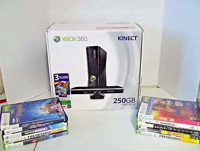 Microsoft Xbox 360 Kinect Bundle 250GB  Console  10 Games  Controllers Plus! • $195.95