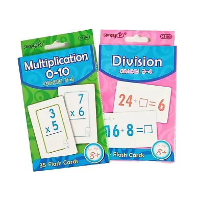 2 Pk Multiplication & Division Double Sided Print Flash Cards Learning Cards • $9.99