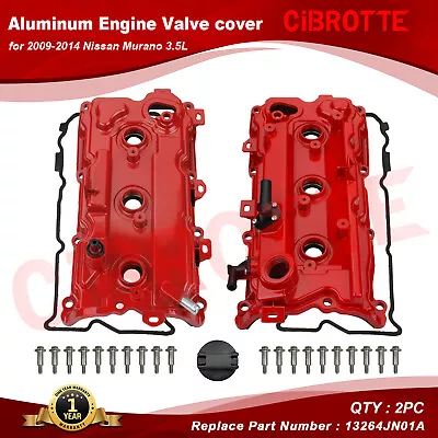 Aluminum Engine Valve Cover W/ Gaskets Set RH & LH For For 09-14 Nissan Murano • $135.99