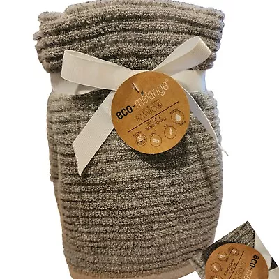 2-PK New Eco-melange BAMBOO Rayon Hand Towels Absorbent Textured Durable  Gray • $29.99