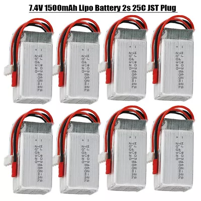 7.4V Lipo Battery 1500mAh 25C With JST Plug For RC Car Truck Truggy Airplane FPV • £14.24