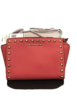 Michael Kors Selma Stud Messenger Crossbody Shoulder Bag Watermelon • $115