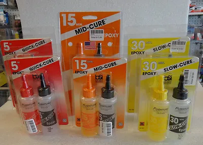 Bob Smith Industries 2 Part EPOXIES 5 15 And 30 Minute And Finish CURE 2 Sizes • $17.99