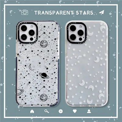 $12.34 • Buy For IPhone 12 11 Pro Max 8 7 SE XS XR Cute Stars Clear Back TPU Phone Case Cover