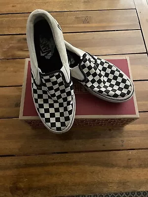 Size 7.5 - VANS Classic Slip-On Checkerboard Black & White  • $16