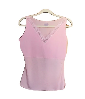 $29.99 • Buy Spanx Slimming Essentials V-Neck Lace Trim Shaping Tank Top Pink Size 2X