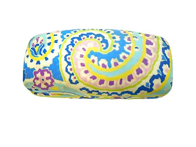 VERA BRADLEY Retired Capri Blue Hinged Hardshell SUNGLASS CASE Eyeglass • $7.99