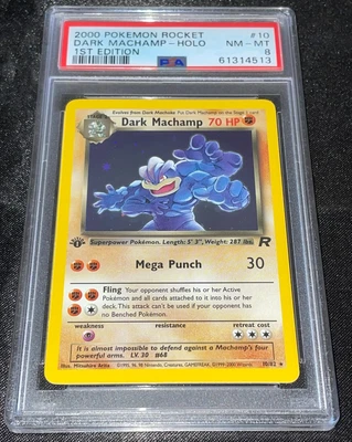 $0.99 • Buy PSA 8 Dark Machamp Holographic - 1st Edition Team Rocket - 10/82 - Pokemon Card