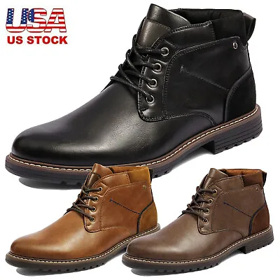 US Men's Leather Chukka Boots Casual Boots Stylish Business Dress Boots • $31.34