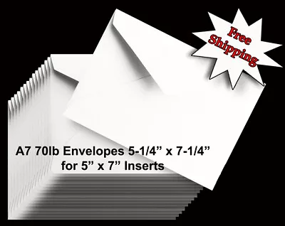 25 Baronial Pointed Flap A7 Bright White Envelopes For Invitations Announcements • $9.89