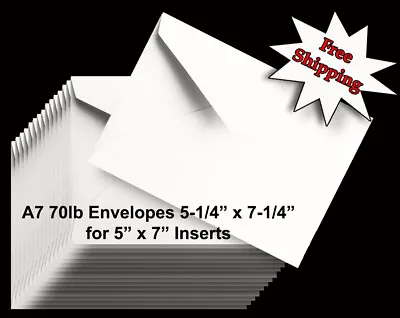 50 Baronial Pointed Flap A7 Bright White Envelopes For Invitations Announcements • $15.90