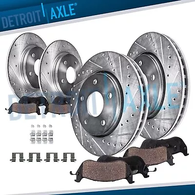 8pc Front & Rear Drilled Rotors + Ceramic Brake Pads Kit For 2014 Mazda 3 Sport • $174.59