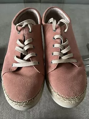£14 • Buy M&S FootGlove Pink Suede Flat Lace Up Shoes Size 8 Wider Fit