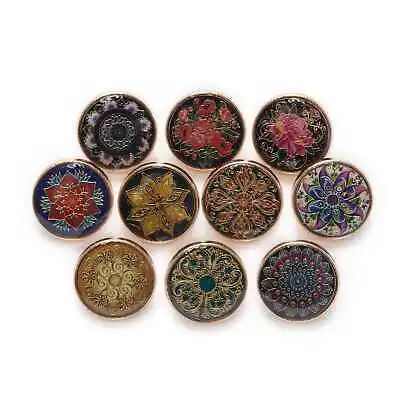 5pcs Retro Time Gem Round Metal Buttons Clothing Sewing Handmade Decor 18mm • $4.99
