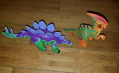 2004 Mattel Fisher Price Stegosaurus Dinosaur W/moving Tail & Orange Small Dino • $14.99