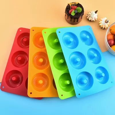 6 Holes Silicone Donut Mold Chocolate Cake Cookie Doughnut Baking Mould Tray • $16.78