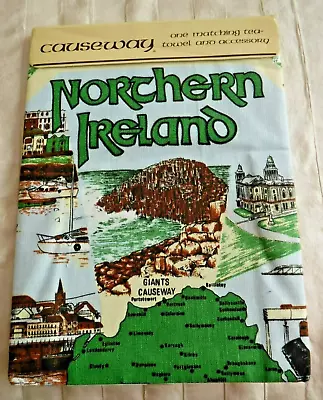 Causeway Map Tea Towel VINTAGE RETRO Northern Ireland • £5.99