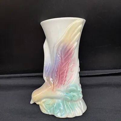 Morton Pottery Bird Of Paradise Wall Pocket Vintage MCM Vase Pastel Colors  • $17.99