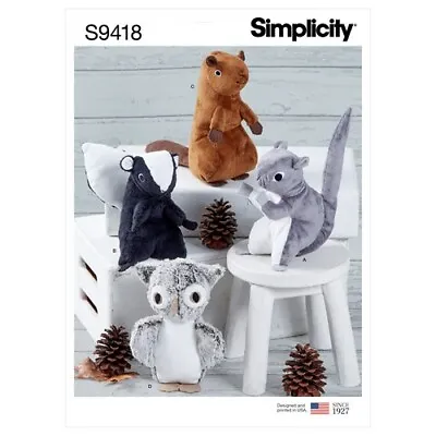 £9.85 • Buy SIMPLICITY Sewing Pattern 9418 Childs Assorted Stuffed Animals One Size