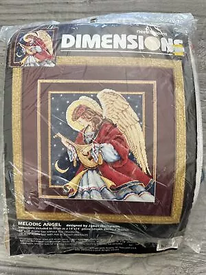 Dimensions Christmas Melodic Angel Music Needlepoint Kit Persian Wool Holiday • $30