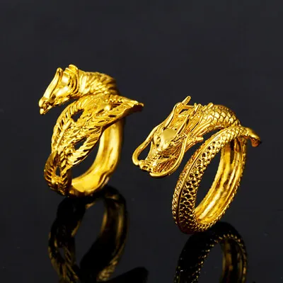 $0.99 • Buy Couple Rings Dragon Phoenix Vintage Jewelry Exquisite Gift Engagement Wedding J