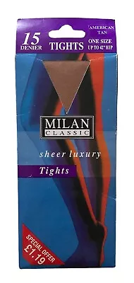 £0.99 • Buy Milan Classic Tights15 Denier Black Chiffon Natural Navy Girls Women Ladies