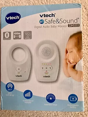 VTech DM1111 Safe And Sound Digital Audio Baby Monitor - Hardly Used • £18