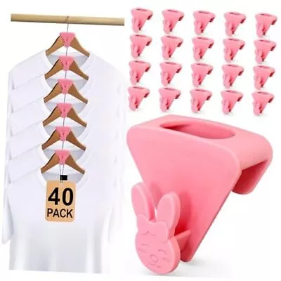 Space Saving Hangers Hooks AS-SEEN-ON-TV Premium Cascading Hanger Pink Rabbit • $17.05